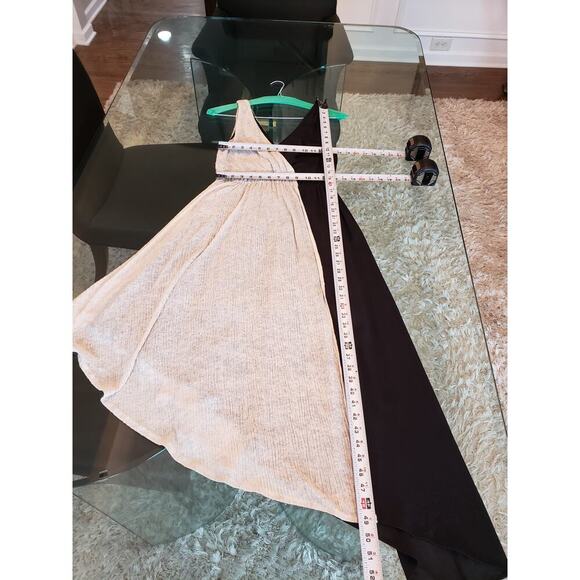 Anthropologie Maeve Black Noir Dress XS White Black Polyester Asymmetrical Hem - Picture 7 of 13